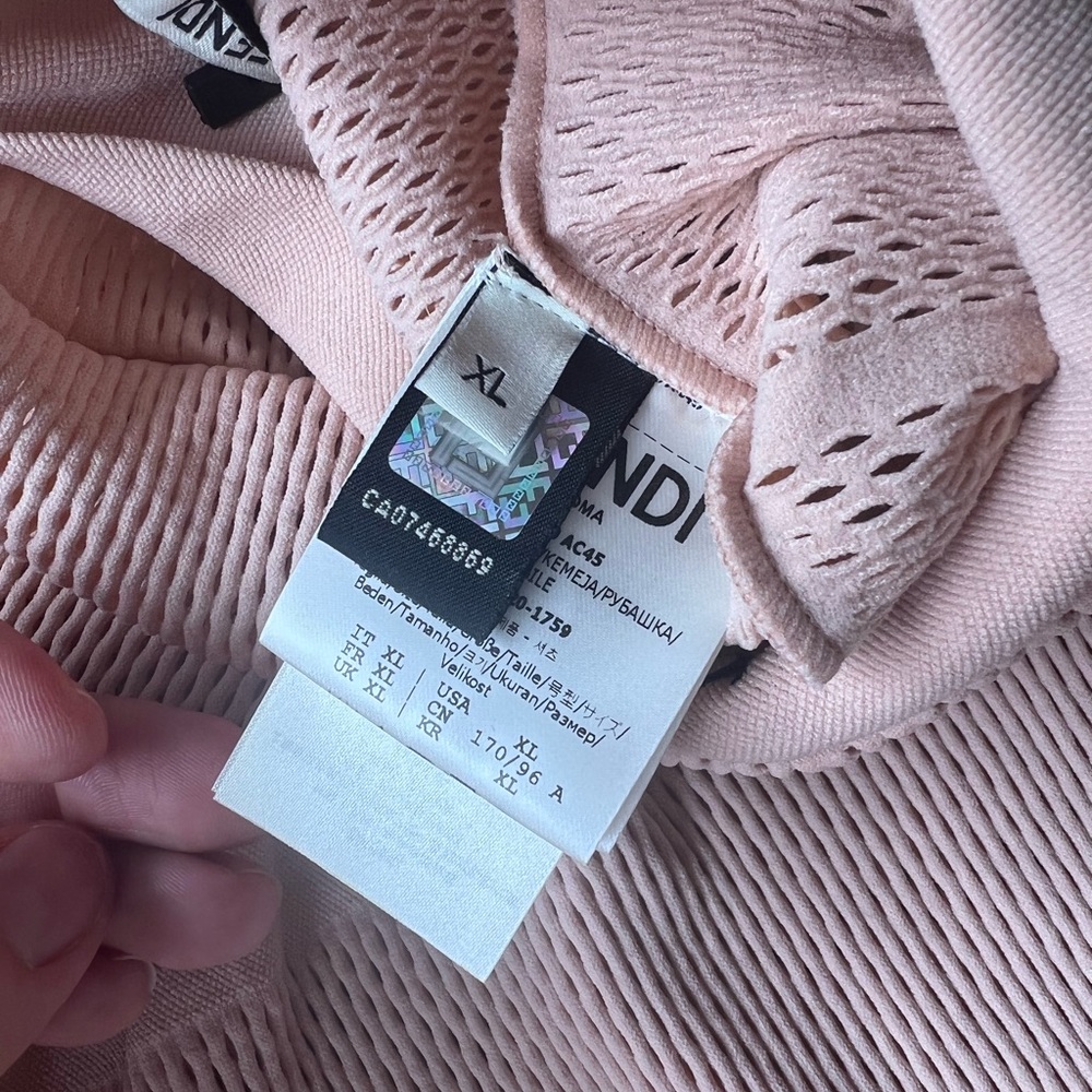 FENDI Light Pink Micro Mesh Bodysuit XL - Picture 9 of 10